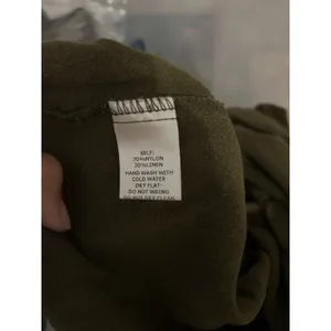 Women’s Olive Green Midi dress Sz Medium pockets Prairie Cottagecore Boho Ruffle thumbnail 8