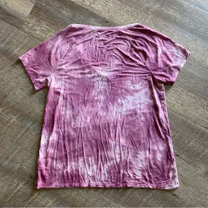 American Eagle V Neck Top Purple Tie Dye Wine Pink thumbnail 6