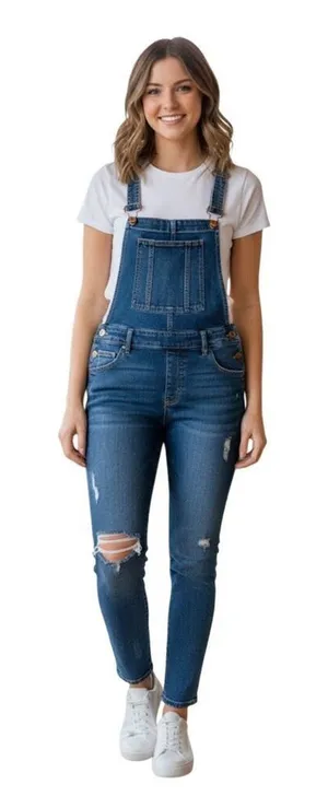 Celebrity Pink Ripped Denim Overall size L thumbnail 1