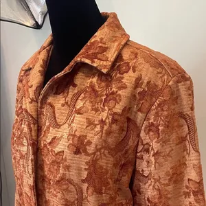 Brown floral pattern Women's Jacket thumbnail 2