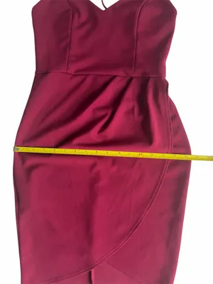 Lulus Forever Your Girl Sz S Wine Red Bodycon Mini Strappy Wrap Dress thumbnail 11