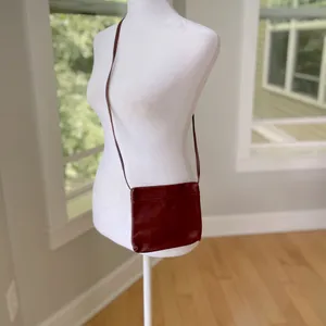 Vintage Oxblood Dark Red Burgundy Genuine Leather Crossbody Mini Bag thumbnail 7