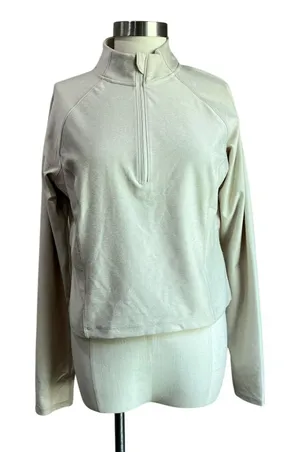 Old Navy Cloud+ Cropped 3/4 Zip CozyCore Wishbone Sweatshirt‎ Size Large thumbnail 1