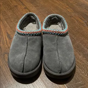 UGG Gray Slippers with Colorful Trim thumbnail 2