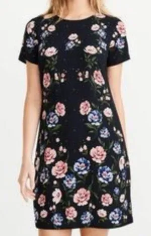Abercrombie & Fitch Black Floral Mini Dress S Short Sleeve A-Line Cottagecore thumbnail 1