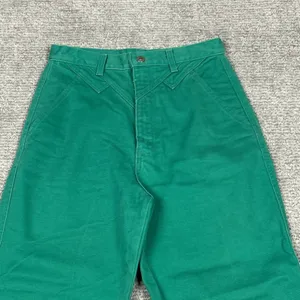 Wrangler Silver Lake Jeans Womens 9 Western Green USA Vintage 80s 27x28 Raw Hem thumbnail 2