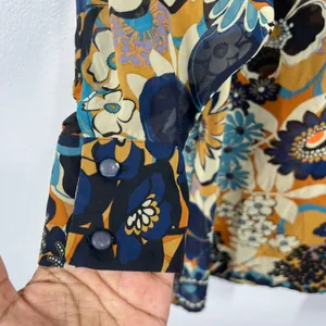 Molly Bracken Floral Print Mini‎ Dress Long Sleeve Sheer Chiffon Boho Small Chic thumbnail 9
