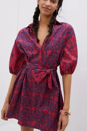 Anthropologie x Sachin & Babi nightingale purple floral shirt dress M thumbnail 1
