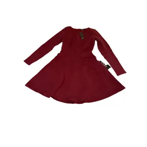 NWT Lulus Size XS Forever Chic Burgundy Maroon Red Long Sleeve Dress Modest thumbnail 3