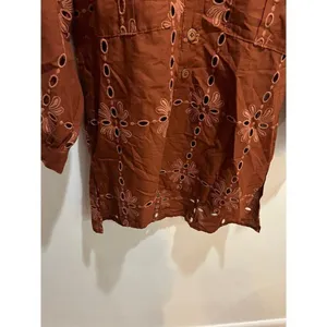 Anthropologie NWT Eva Franco Women Small Josie Eyelet Shirt Western Cowgirl Boho thumbnail 5