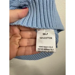 Pinch Light Blue Bow Print Short Sleeve Sweater Top Size‎ Small thumbnail 4