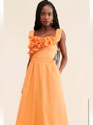 Sovere Ruffled Rapture Maxi Dress One-Shoulder Orange Maxi Dress thumbnail 4