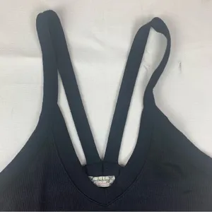 Free People intimately women's medium new black Ribbed Knit Top thumbnail 6