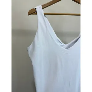 REORIA White Double Lined V Neck Bodysuit Smoothing Stretch XL NWT thumbnail 3