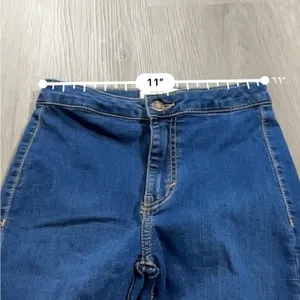 Free People We The Free Riley Skinny Jeans Women's 25‎ Dark Wash Split Hem Mid thumbnail 10