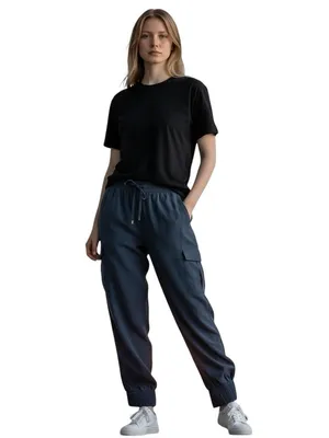 Pinch Black Drawstring Cargo Jogger Pants Lightweight Utility Pocket Pants L EUC thumbnail 3