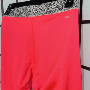Nike Pro Dri-Fit Neon Pink/White “JUST DO IT” leggings thumbnail 5