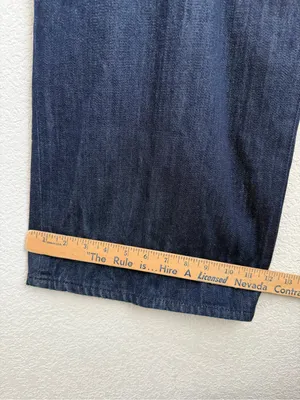 TORY BURCH Tilly Jean Fringe Pocket Dark Indigo High Rise Wide Leg Jeans Size 30 thumbnail 7