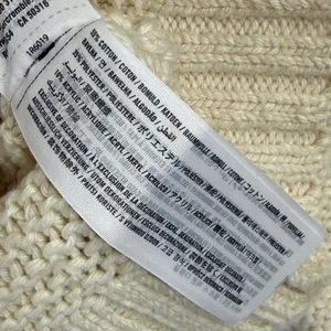 Abercrombie Fitch Cream Cable Fisherman Knit‎ Crew Neck Sweater Women Size L thumbnail 6