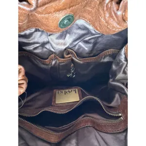 Kooba Hobo Bag Womens Large Brown Leather Multi Zip Slouchy Shoulder Bag thumbnail 9
