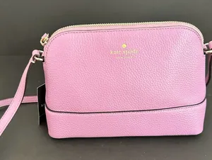 Kate Spade Hanna Pebbled Leather Lavender Pink Crossbody Bag NEW thumbnail 1