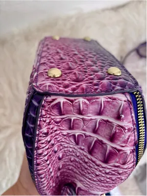 Women's Unbranded Purple Pink Faux Croc Embossed Crossbody Clutch Bag One Size thumbnail 10