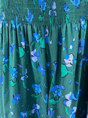 Hill House Home Green Floral Nap Dress M Cottagecore Ruffle Maxi thumbnail 2