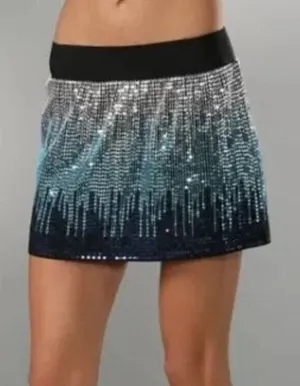 Free People Metallic Blue Ombre Sequin Mini Skirt Medium NWOT thumbnail 1