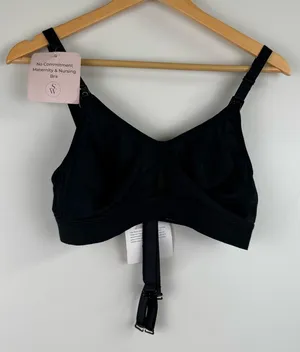 NWT Simple Wishes No Commitment Maternity & Nursing Bra Black Size Medium thumbnail 1