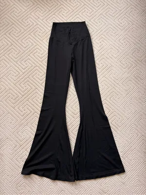 Aerie Offline Real Me High Waisted Crossover Super Flare Legging Black thumbnail 6