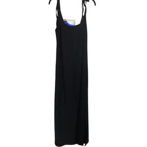 Lulus black full length‎ dress with tied sleeve, medium thumbnail 3