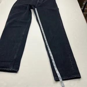 Aritzia Denim Forum The BF High Rise Loose 28L SZ 26 Black Denim Jean Button Fly thumbnail 5