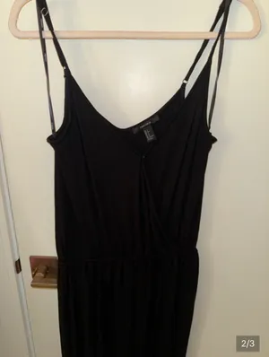 Forever 21 Elegant Black V-neck Spaghetti Strap Jumpsuit thumbnail 2