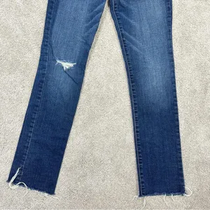 Abercrombie & Fitch The A&F Skinny Jeans Mid-Rise Distressed Raw Hem Size 28x35 thumbnail 4