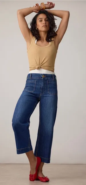 Maeve The Anthropologie Colette Wide-Leg Cropped Jeans thumbnail 1