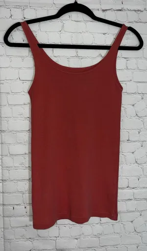 Eileen‎ Fisher Womens Organic Cotton Scoop Neck Tank Top Terracotta Red Small thumbnail 1