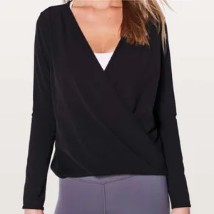 Lululemon Black Wrap Top Women’s Long Sleeve Casual Size 12 thumbnail 5