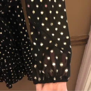City Studio Polka Dot Foil Long sleeve Ruffle Dress Black‎ Gold XS thumbnail 4