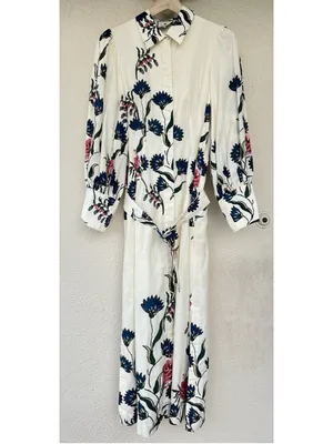 Tuckernuck Belle Bouquet Cotton Linen Therese Puff Sleeve Dress S Belted Garden thumbnail 5