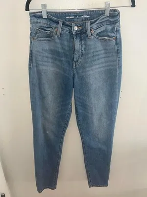 Old Navy 2 Tall OG Straight High Rise Built In Warm Jeans thumbnail 1