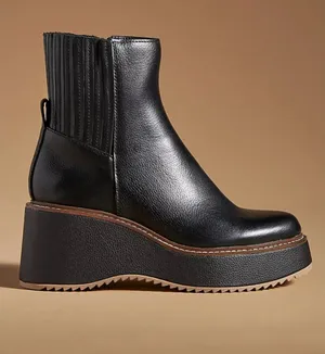 Dolce Vita Hilde Black Leather Platform Zip Up Ankle Moto Boot thumbnail 1