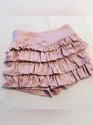 Japanese Kawaii Y2K Cottagecore Silky Dusty Pink Layered Ruffle Mini Skirt Skort thumbnail 7