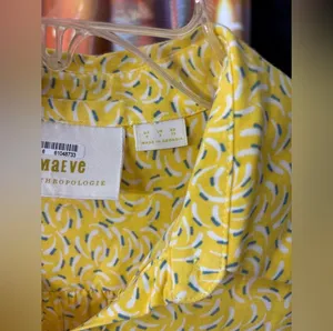 Maeve Yellow Collared Button-Down Tie Cuff Long Sleeve Blouse✨ thumbnail 9