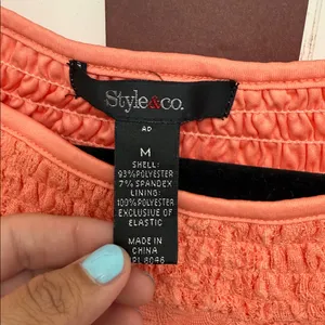 Style & Co Coral Lace Long Sleeve Dress, medium thumbnail 6