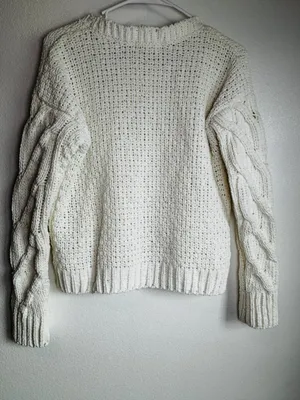 Aeropostale White Winter sweater / Coat - Size XS (Like New) thumbnail 2