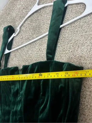 Lulus Women Pristine Luxury Emerald Green Velvet Bustier Maxi Dress L thumbnail 13