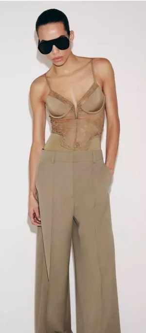 Zara‎ LACE POLYAMIDE BODYSUIT thumbnail 1