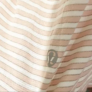 Lululemon Peach Stripe Size 4 Athletic Layered Workout Tank‎ thumbnail 3