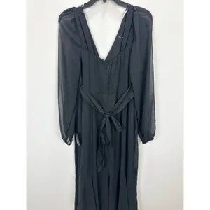Lulus Tier Elegance Black Long Sleeve Tiered Maxi Dress Chiffon Formal M NWT thumbnail 12