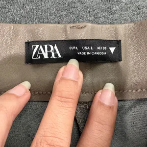 Zara High Waist Tan Shorts Size L thumbnail 6